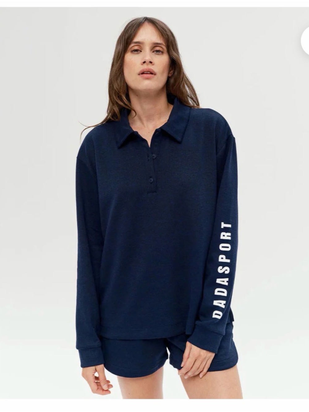 DADA SPORT VALOU POLO SWEATSHIRT  size small navy